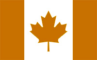 Photo of Canadian flag (white and orange)