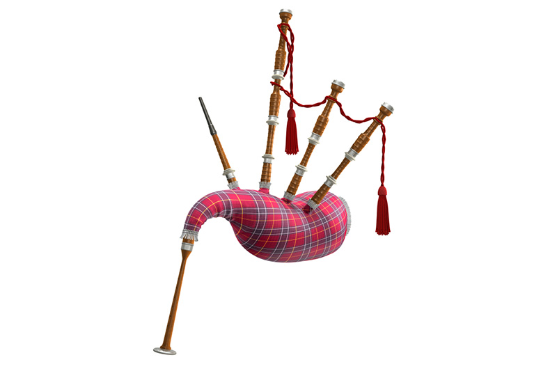 Photo of a bagpipe