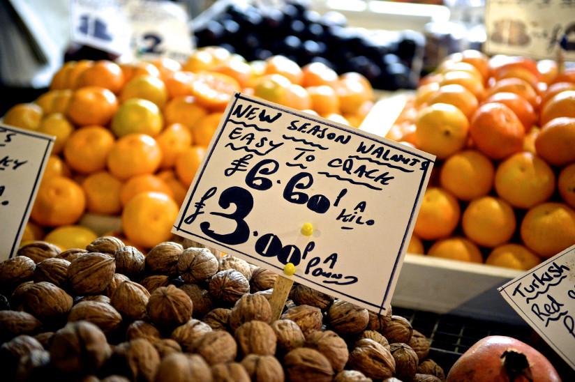 Photo of walnuts at the Norwich Market