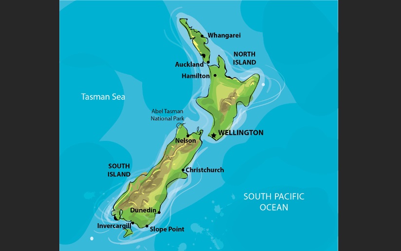 Map of New Zealand