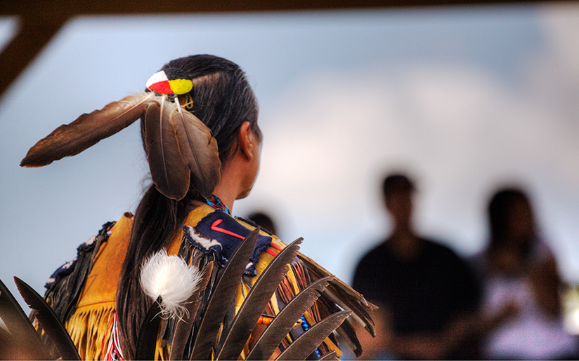 Photo of a First Nations dancer at a pow-wow