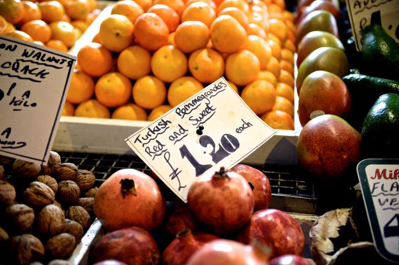 Photo of Turkish pomegranates at the Norwich Market