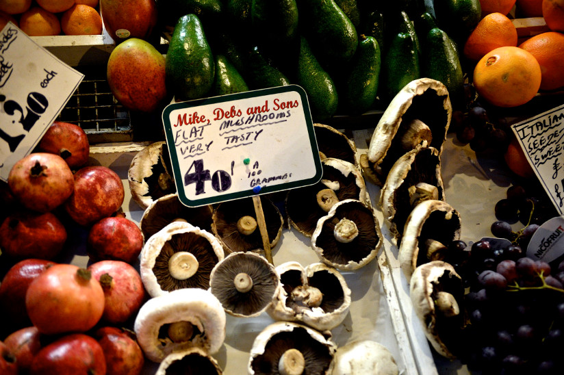 Photo of mushrooms at the Norwich Market