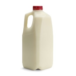 Photo of a plastic bottle of milk